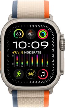 Apple Watch Ultra 2 GPS + Cellular, 49 мм, корпус из титана, ремешок Trail оранжевого/бежевого цвета, размер M/L